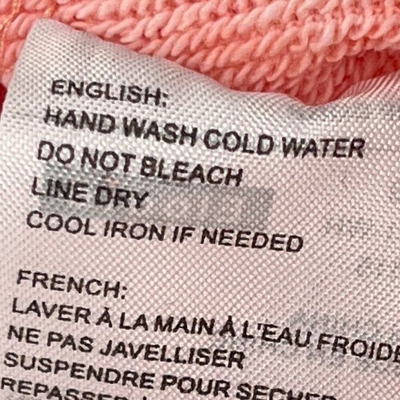 Elodie Dolman Sleeves Crop Sweater Women XL Pink Coral Marble Tie Dye Pullover - Picture 5 of 6